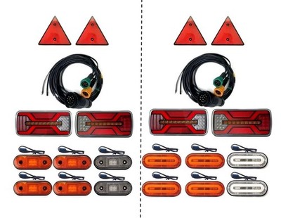LED Anhängerbeleuchtung Set LKW 12V/24V Rückleuchten 13-Pin Kabel 6 Funktionen
