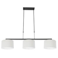Pendelleuchte Esszimmer Stoff Metall Schwarz 140 Cm Lang E27 Blendarm HäNgelampe