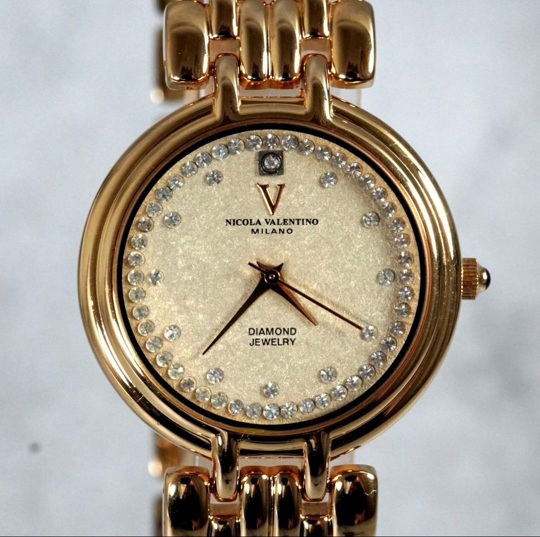 Nicola Valentino Diamond Men's Quartz Gold Watch Genuine thumbnail 5