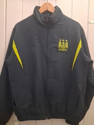 Vintage Manchester City MCFC Nike Era Style Windbreaker Jacke Navy Blau Large