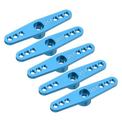 5 Pieces For Aluminum Servo Horn 25T Double Arms 47mm Light Blue