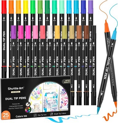 Pinselstifte Dual Brush 25 Stück Aquarellstifte Filzstifte für Handlettering