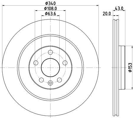 HELLA 8DD 355 132-071 BRAKE DISC Rear (PAIR)