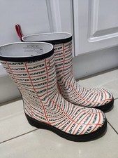 HUNTER ORIGINAL PLAY SONIC LOGO MID-HEIGHT WELLINGTON BOOTS size 9UK