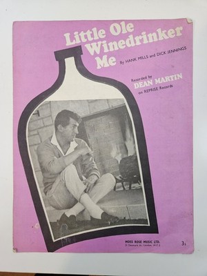Little Ole Winedrinker Me Sheet Music Dean Martin Moss Rose Music Ltd 1966