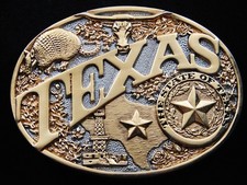 RH13164 NOS VINTAGE 1980s  TEXAS  STATE COMMEMORATIVE BELT BUCKLE