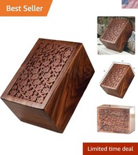 Handcrafted Rosewood Urn for Ashes - Memorial Tree of Life Design, Fits 10 lbs
