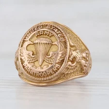 Vintage Army US Paratroopers Signet Ring 10k Yellow Gold Size 8.5