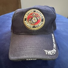 USMC Hat Mens Strap Back Black The Few The Proud United States Marine Corps New
