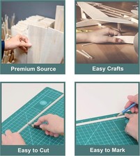 6 Pack Balsa Wood Sheets 12x4x1/16", Unfinished Thin Wood Pieces for Crafts