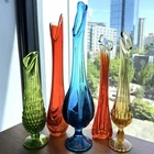 New Listing5 Viking & Fenton Art Glass Hobnail Thumbprint Drape Swung Vases Mid Century
