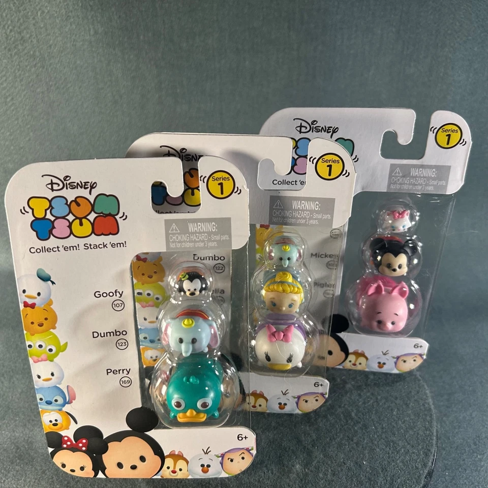 Lote de bonecos de vinil Disney Tsum Tsum Series 1 Jakks Pacific Perry Daisy Piglet - Imagem 2 de 4