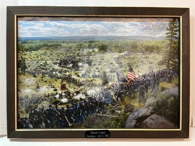 Gettysburg 14''x20'' Print/Frame 44th New York Little Round Top