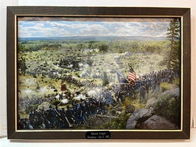 Gettysburg 14"x20" Print/Frame 44th New York Little Round Top - Image 1 of 2