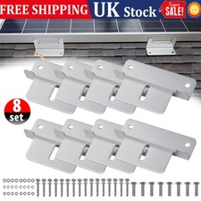 8x Solar Panel Z Bracket Mounting w/ Nuts Bolts Motorhome Flat Roof Wall Mount