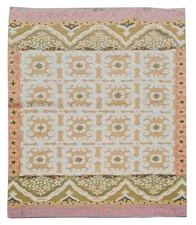 Hand Embroidered Needlework Vintage Kashmiri Textile Wall Hanging 4.7 x 2.9 Ft