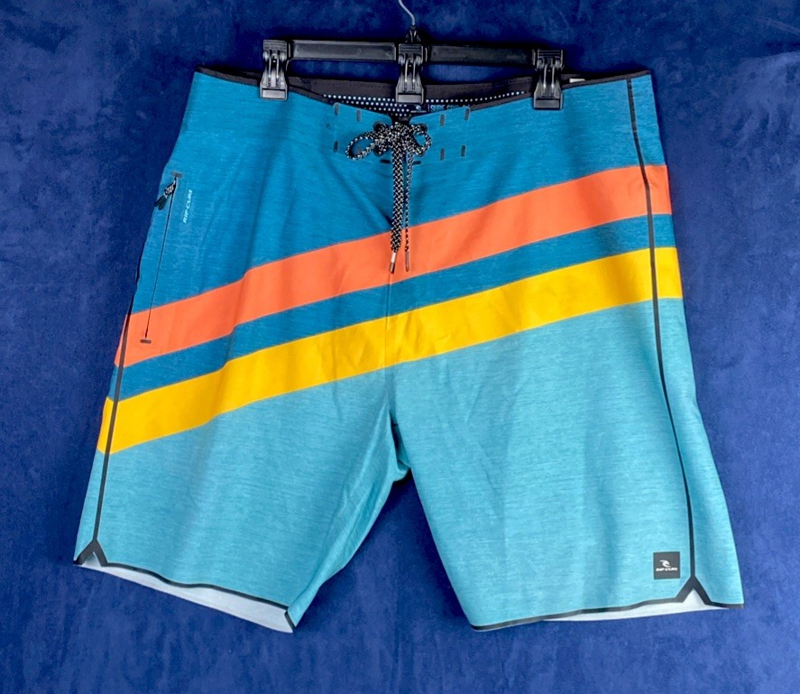Rip Curl Surf Grip Men's Board Shorts Sz36 Retro Zip Pocket Swim