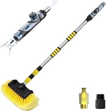 Car Wash Brush with Long Handle, Telescopic Car Wash Brush with 12FT Yellow