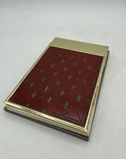 Park Sherman Notepad Holder Case Calendar Vintage MCM Brass Desk Accessories