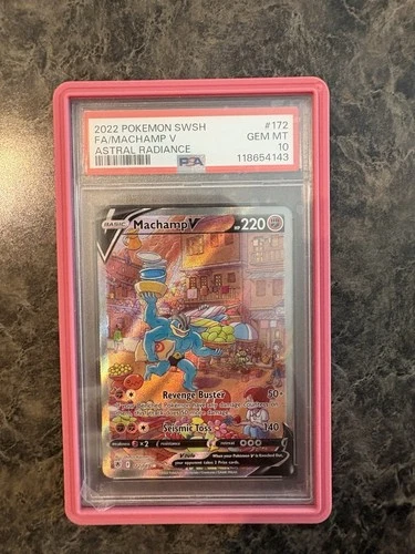 2022 POKEMON SWORD & SHIELD ASTRAL RADIANCE #172 MACHAMP V ALTERNATE ART PSA 10