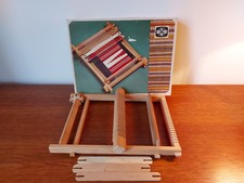 alter Holz Schulwebrahmen Webrahmen aus Buche retro vintage voll funktionsfähig