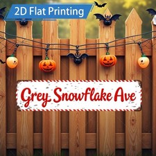 Grey Snowflake Metal Wall Sign 10.16X40.64 cm