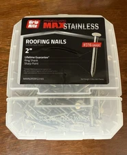 5lb Tub Roofing Nails 2” Grip Rite MAXN2RSRFG3165 #316 Max Stainless Steel Slate