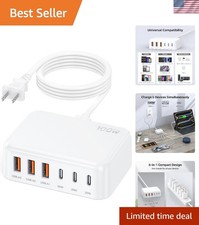 Fast Charging 6-Port USB Hub: Smallest 100W Charger for Multiple Devices