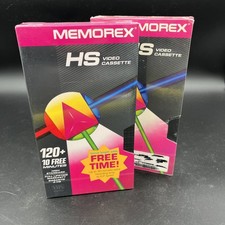 2 SEALED New, Memorex HS Video Cassette 120 VHS New