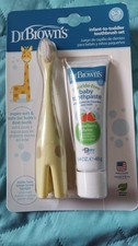 Dr. Brown's Toothbrush Baby Toothpaste Strawberry Giraffe 1.4oz for 0-3 years