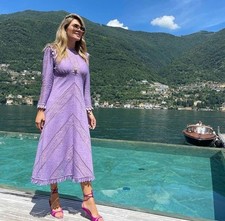 RARE Zimmermann Brighton Lace Panelled Dress Lilac Size 1 / AU 10 / US 6