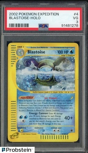 2002 Pokemon Expedition #4 Blastoise Holo PSA 3 VG