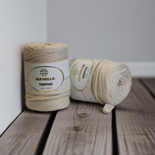 1 Gomitolo Fettuccia Trapillo ISABELLA circa 350gr-55mt Colore Avorio UNCINETTO