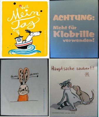 1 Brillenputztuch Klobrille Hase Waschbär Hund Brillenputztücher Hasen Hunde