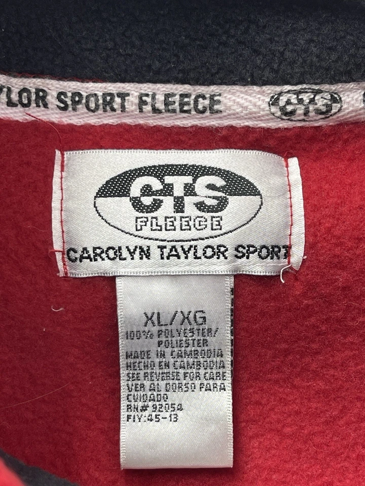 Jaqueta Carolyn Taylor Sport Vintage X Lã Macia com Zíper Feminina Tamanho XL Vermelha - Imagem 3 de 4