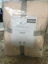 POTTERY BARN BABY SADIE RUFFLE TODDLER QUILT/COMFORTER in BLUSH  36  x 50  