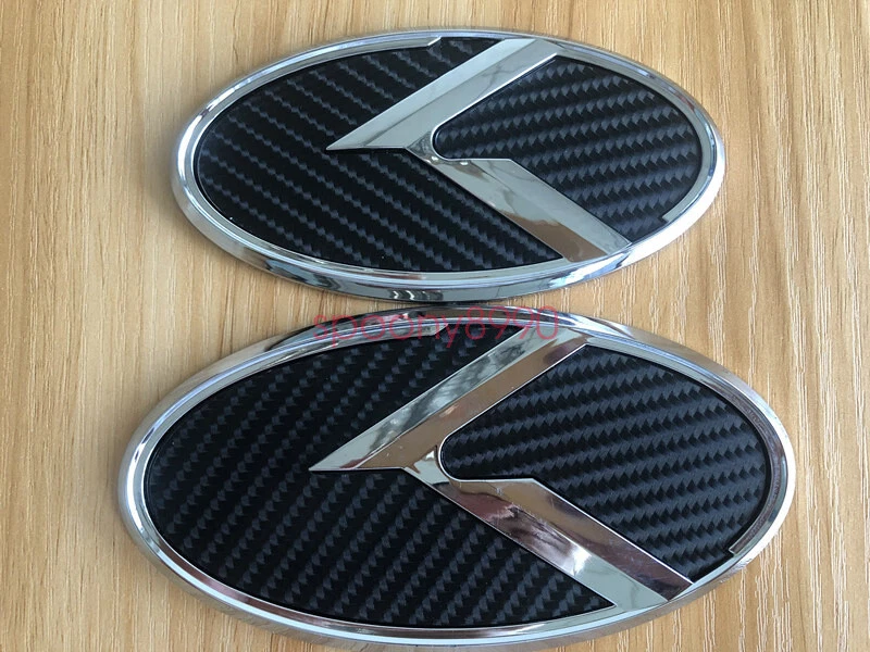 2 piezas/Capucha delantera trasera negra 3D K emblema insignia para Kia OPTIMA 2011-2017/ Foto 2 de 4