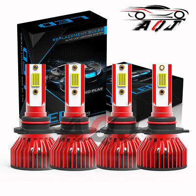 4pcs For Mitsubishi Outlander 2007-2013 Combo LED Headlights High+Low Bulbs