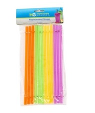 12 Pack Reusable Colored Plastic Drinking Straws With Tumbler Lid Stopper 9 Inch