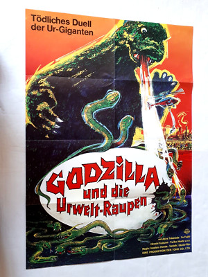 MOTHRA VS GODZILLA / GODZILLA UND DIE URWELT-RAUPEN GERMAN ORIGINAL POSTER 1964
