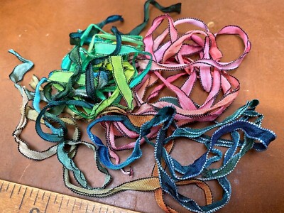 curly ribbon 1/4'' rayon assorted colors edges lengths 5yds made in USA
