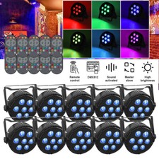 7LED Par Can Light DMX RGBW 4 IN 1 Stage Wash Lighting Effect DJ Lights W/Remote