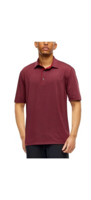 Greg Norman Men's Short Sleeve Polo Shirt Play Dry  Red Striped Size M|B18