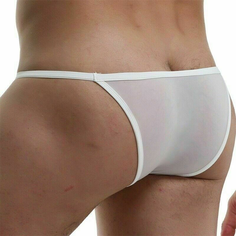 Men's Sexy Briefs G string Tanga Underwear Translucent Low Rise Panties Knickers