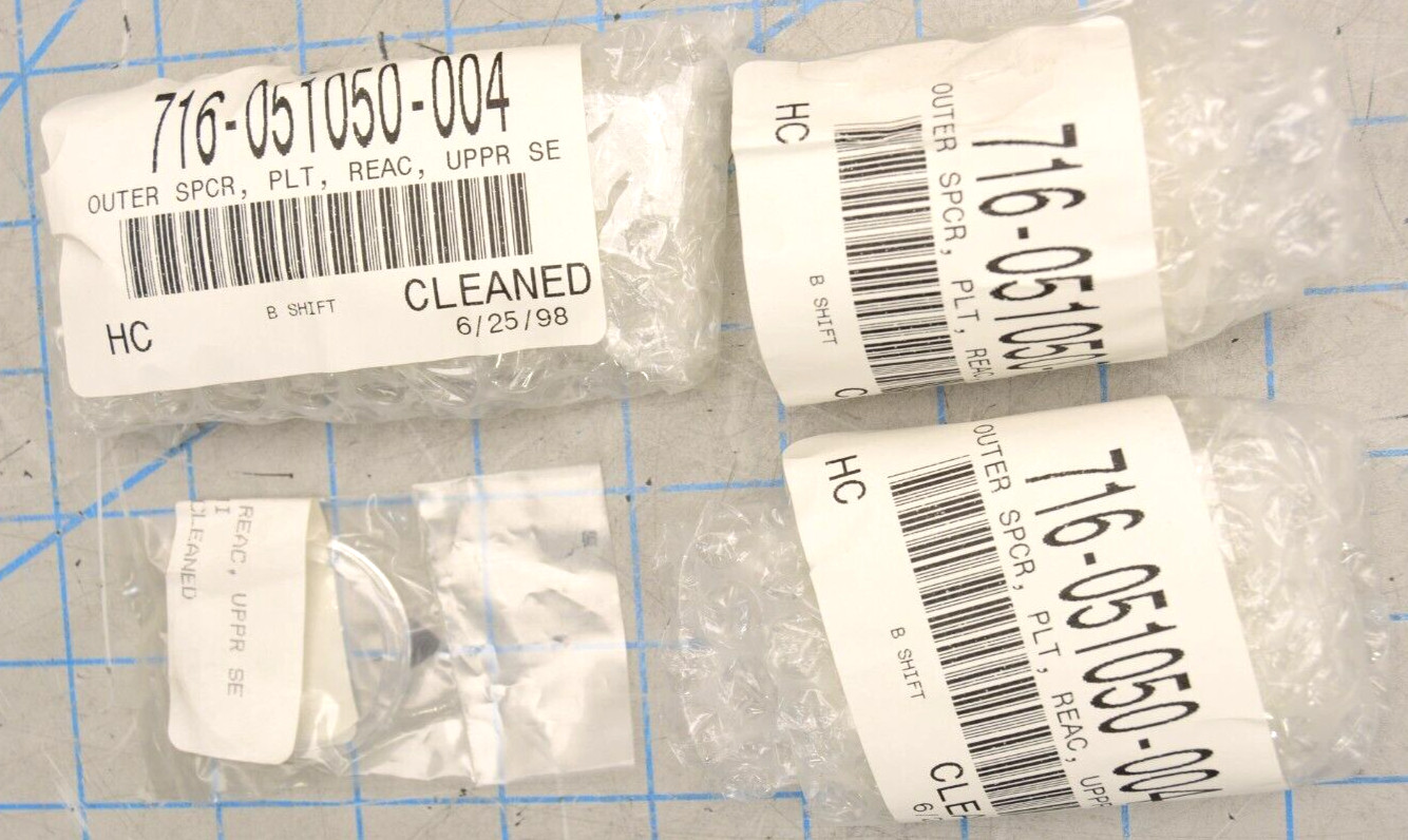 716-05100-004(LOT OF 4) / QUARTZ, OUTER SPACER, PLT, REAC UPPR SE / LAM RESEARCH