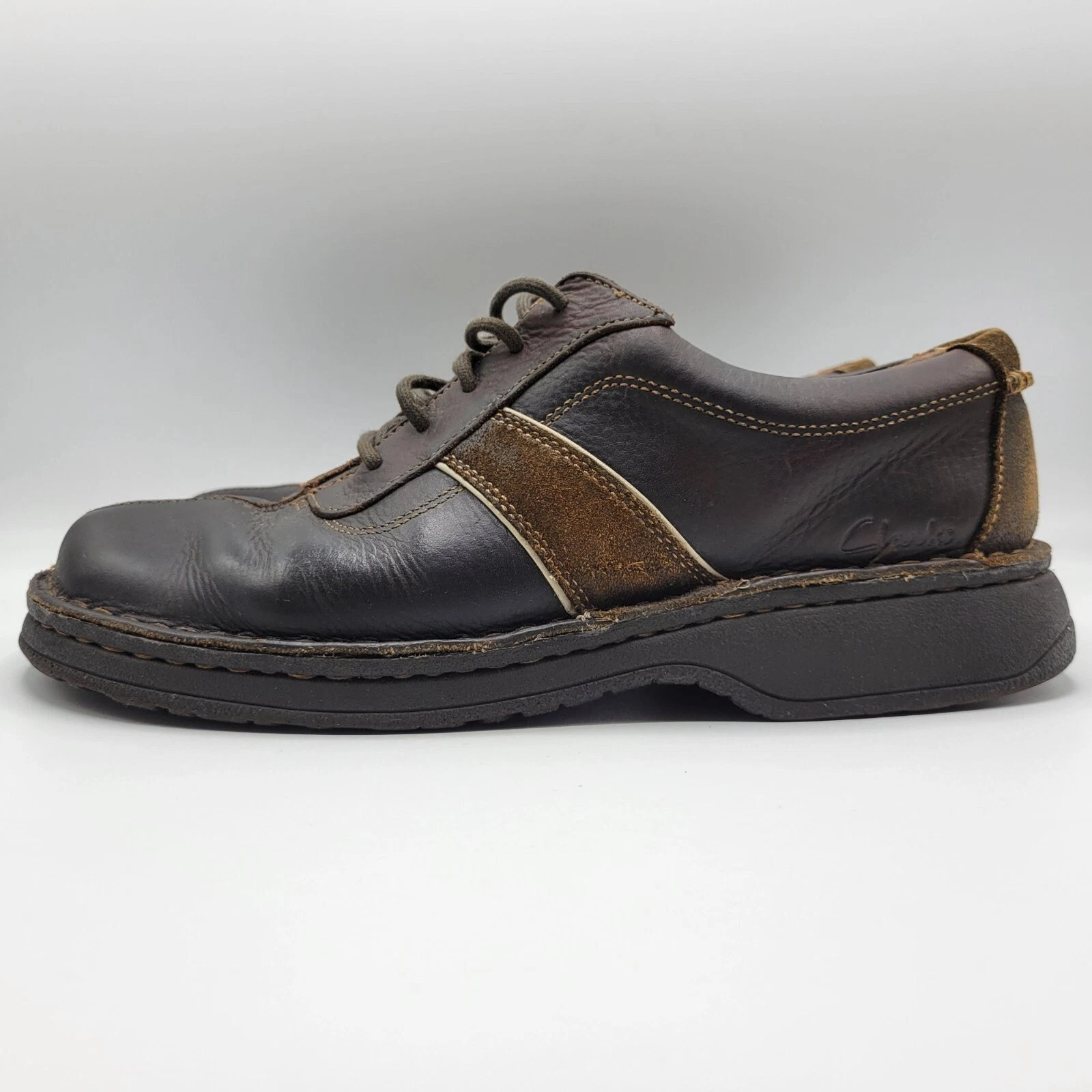 Scarpe casual Clarks uomo pelle marrone stringate 9M