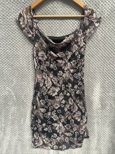 WOMENS DRESS SIZE UK 6 LINED FLORAL SLEEVELESS