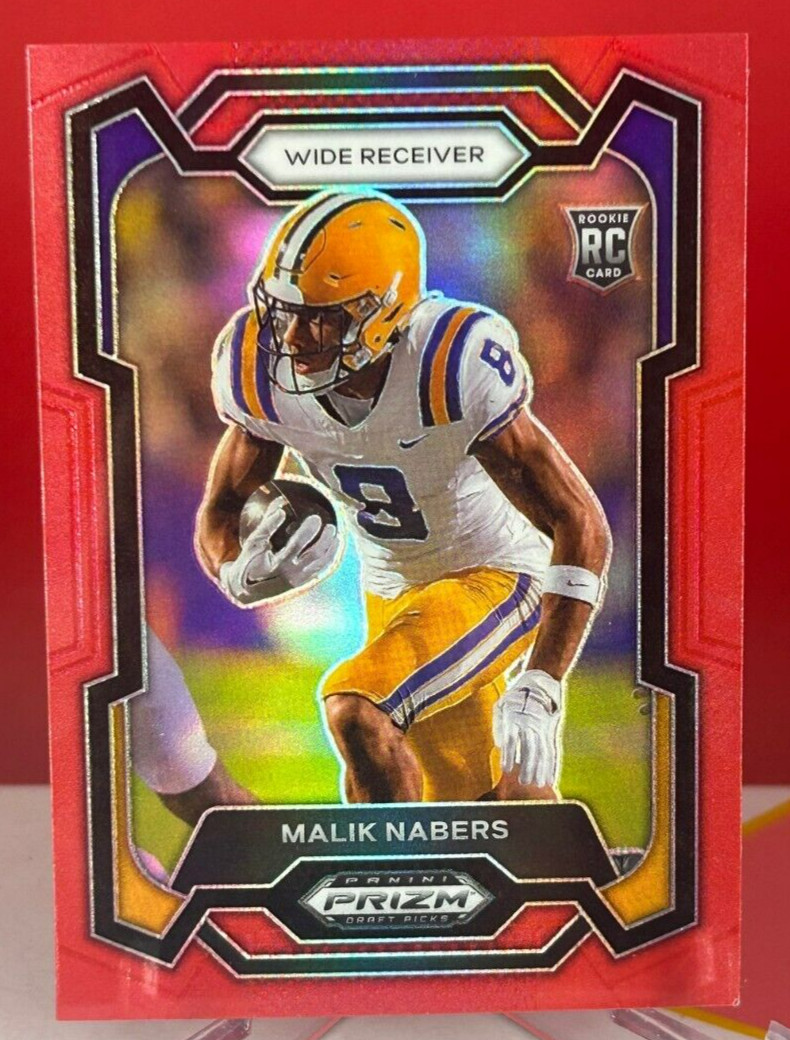 MALIK NABERS 2024 Prizm Draft Picks Rookie RED PRIZM /299 Giants LSU RC ROOKIE