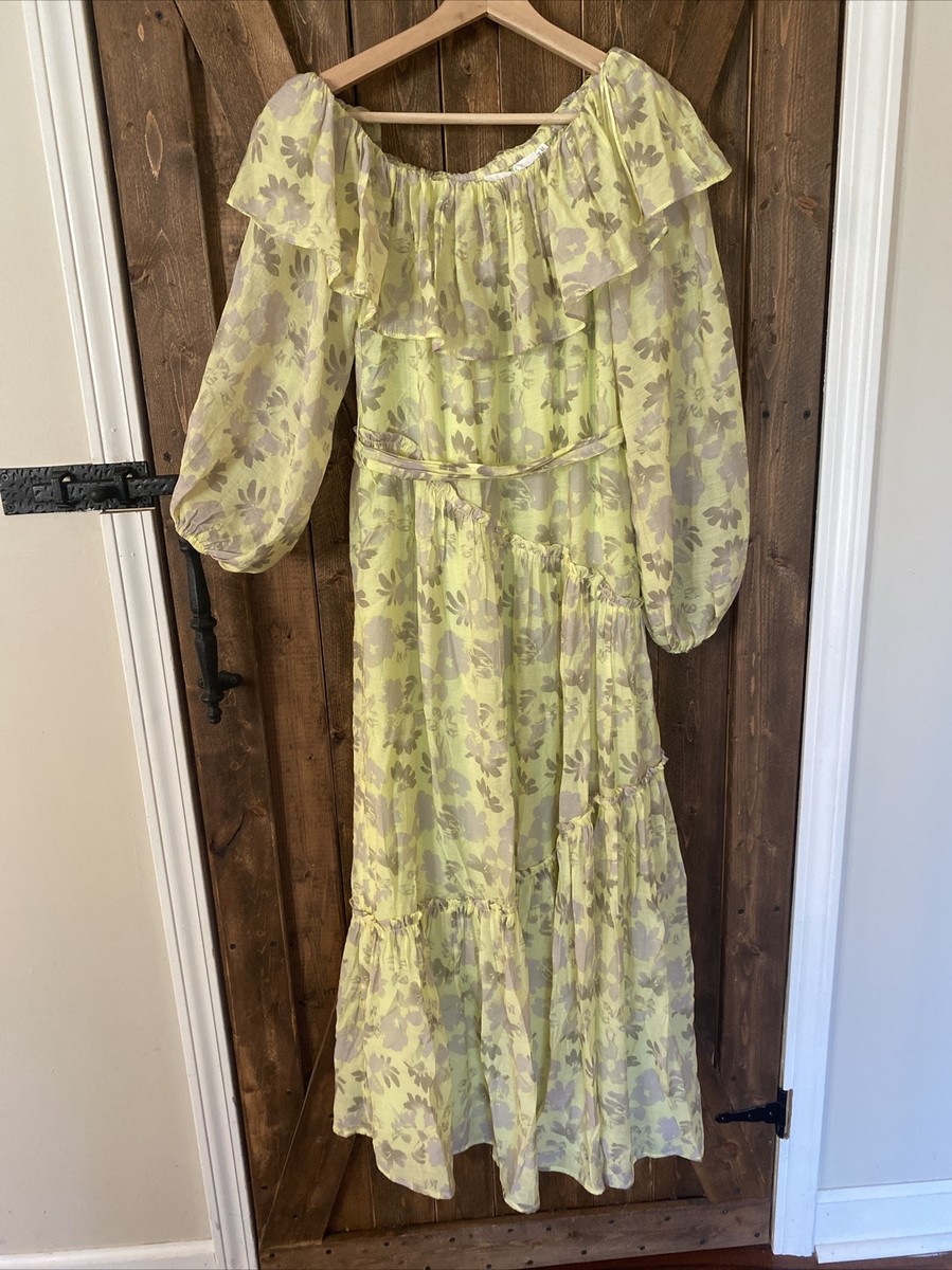 Women's ASTR The Label Dress Green Long Sleeve Off Shoulder Xs Floral | eBay