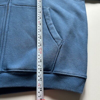 Stussy Sport Embroidered Spell Out Zip Up Hoodie Men's Large Blue